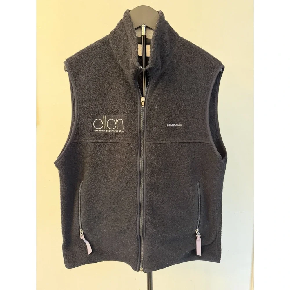 Patagonia Synchilla Unisex Vest The Ellen Degeneres Show Size M Black Fleece